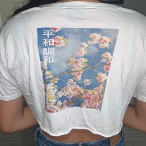 Empyre cropped japanese cherry blossom t-shirt